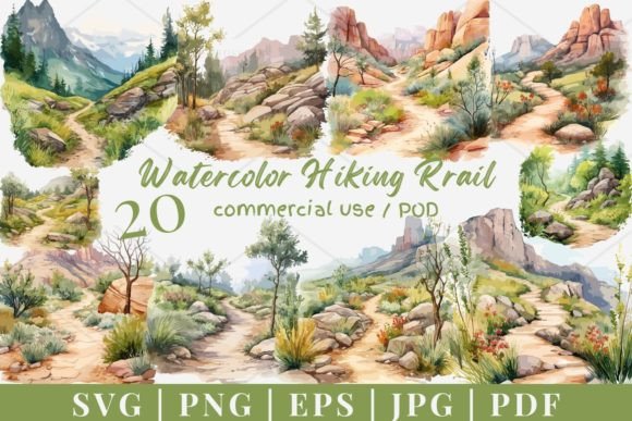 20 Hiking Trail Vector, SVG, PNG 956