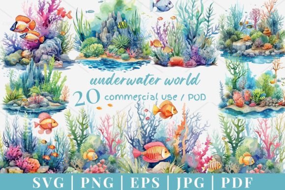 20 Underwater Vector Graphics & Illustrations