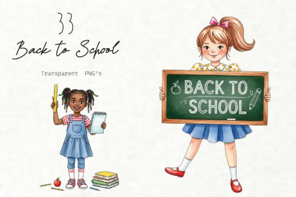 Back to School Black Girl Clipart Bundle: Graphics & Illustrations for Real Publishing