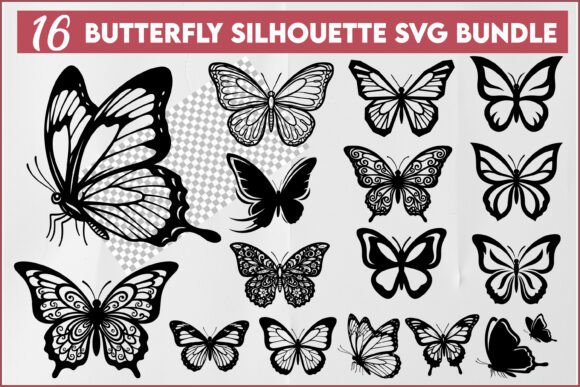 Butterfly Silhouette SVG Bundle Set: Graphics & Illustrations for Handmade Creators