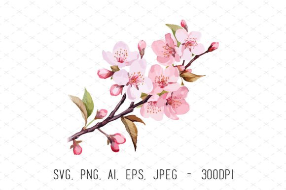 Cherry Blossom Sakura Flower Sublimation Graphics