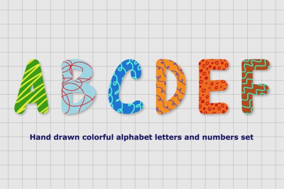 Colorful Alphabet & Numbers Clipart: Graphics for Playful Illustrations