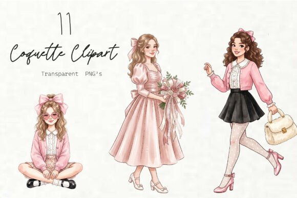Coquette Clipart Bundle: Graphics & Illustrations for Handmade Charm