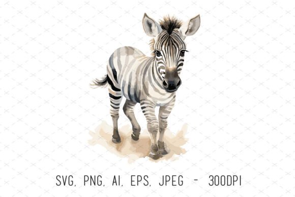Cute Baby Zebra Sublimation Clipart: Graphics & Illustrations