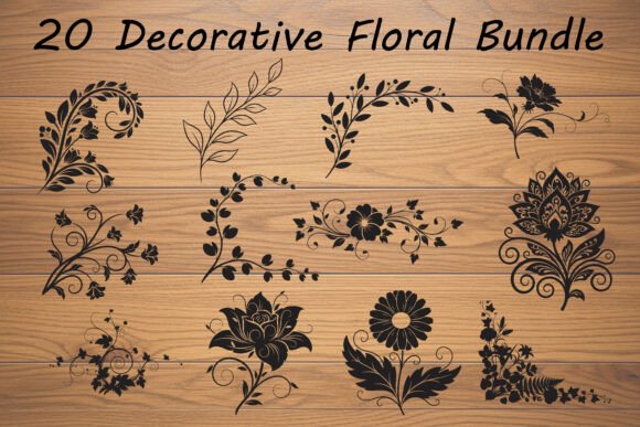 Elegant Flower Silhouette Clipart: Graphics & Illustrations for Polished Publishing