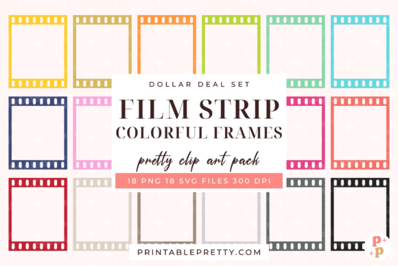Film Strip Frame PNG SVG Pack: Retro Graphics & Illustrations