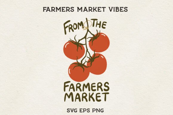 From the Farmers Market Tomato Branch Graphics & Illustrations