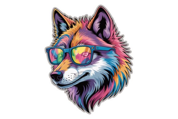 Funny Wolf Head Silhouette Vector: Graphics & Illustrations