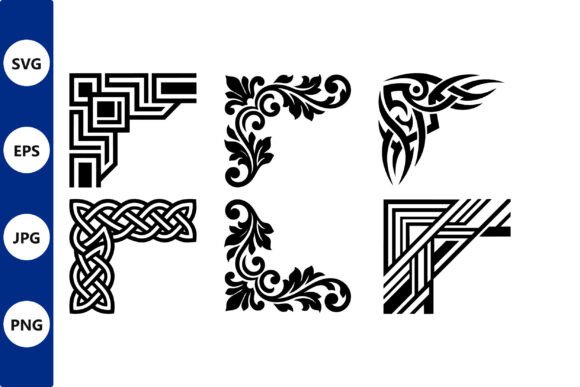 Intricate Corner Ornament Set: Graphics & Illustrations for Refined Branding