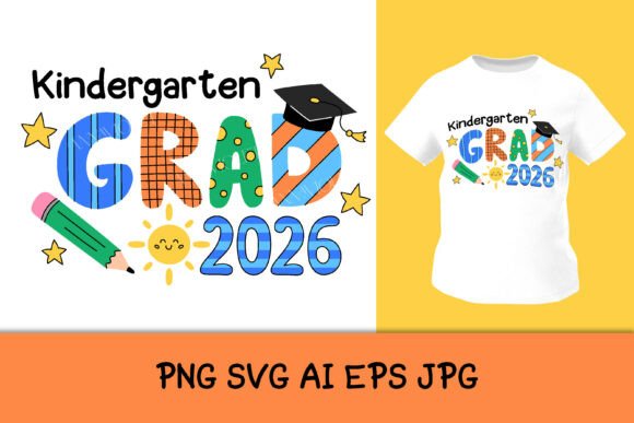 Kindergarten Grad 2026 SVG Graduation Graphics & Illustrations