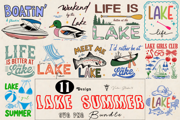 Lake Summer SVG PNG Bundle: Graphics & Illustrations