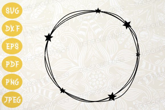 Mystical Star Frame SVG Celestial Border: Graphics & Illustrations for Local Branding