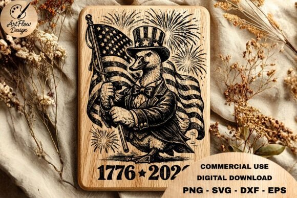 Patriotic Goose 1776 2026 SVG
