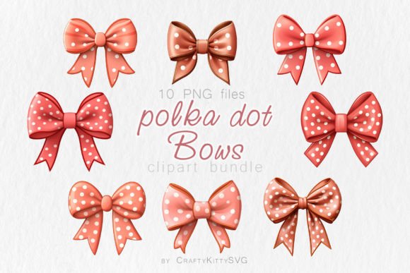 Polka Dot Bow Tie PNG Clipart Bundle: Graphics & Illustrations