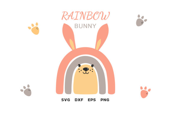 Rainbow Bunny Illustration
