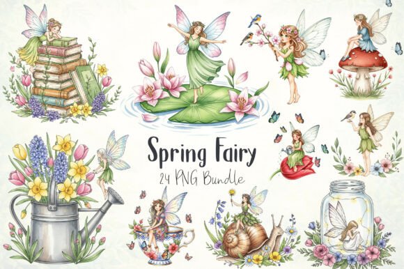 Spring Fairy Clipart: Graphics & Illustrations for Handmade Magic