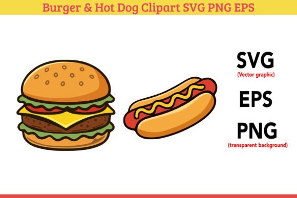 Summer BBQ Fast Food Vector Set: Graphics & Illustrations for Handmade Brands