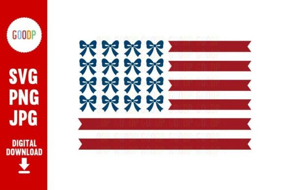 USA Flag Coquette Bows SVG: Graphics & Illustrations for Local Branding