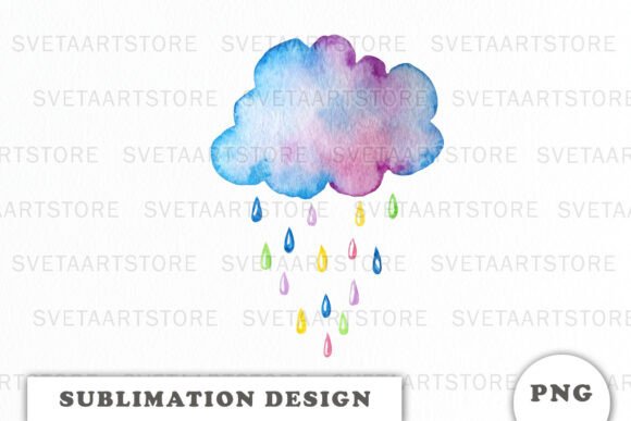 Watercolor Cute Cloud PNG: Graphics & Illustrations Review