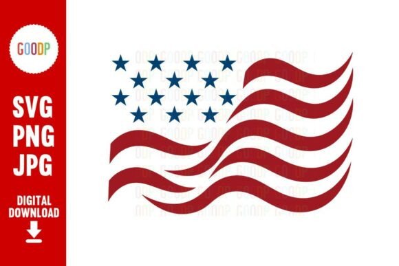 Waving USA Flag Patriotic SVG: Graphics & Illustrations